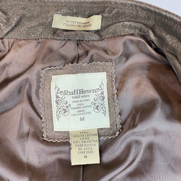 RuffHewn Suede Leather Jacket Women's Size Medium Brown - Picture 13 of 16
